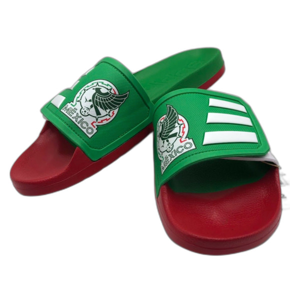 Adidas Slide Sandals Unisex Mens 12 Womens 13 Mexico NWT Adilette Slip On Shoes - Picture 4 of 14